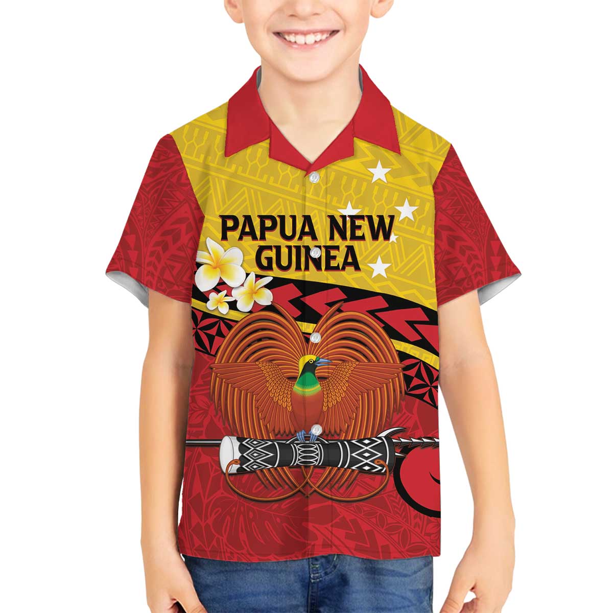 Papua New Guinea Independence Day Family Matching Off Shoulder Short Dress and Hawaiian Shirt Since 1975 Unity In Diversity