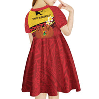 Papua New Guinea Independence Day Kid Short Sleeve Dress Since 1975 Unity In Diversity LT14 - Polynesian Pride