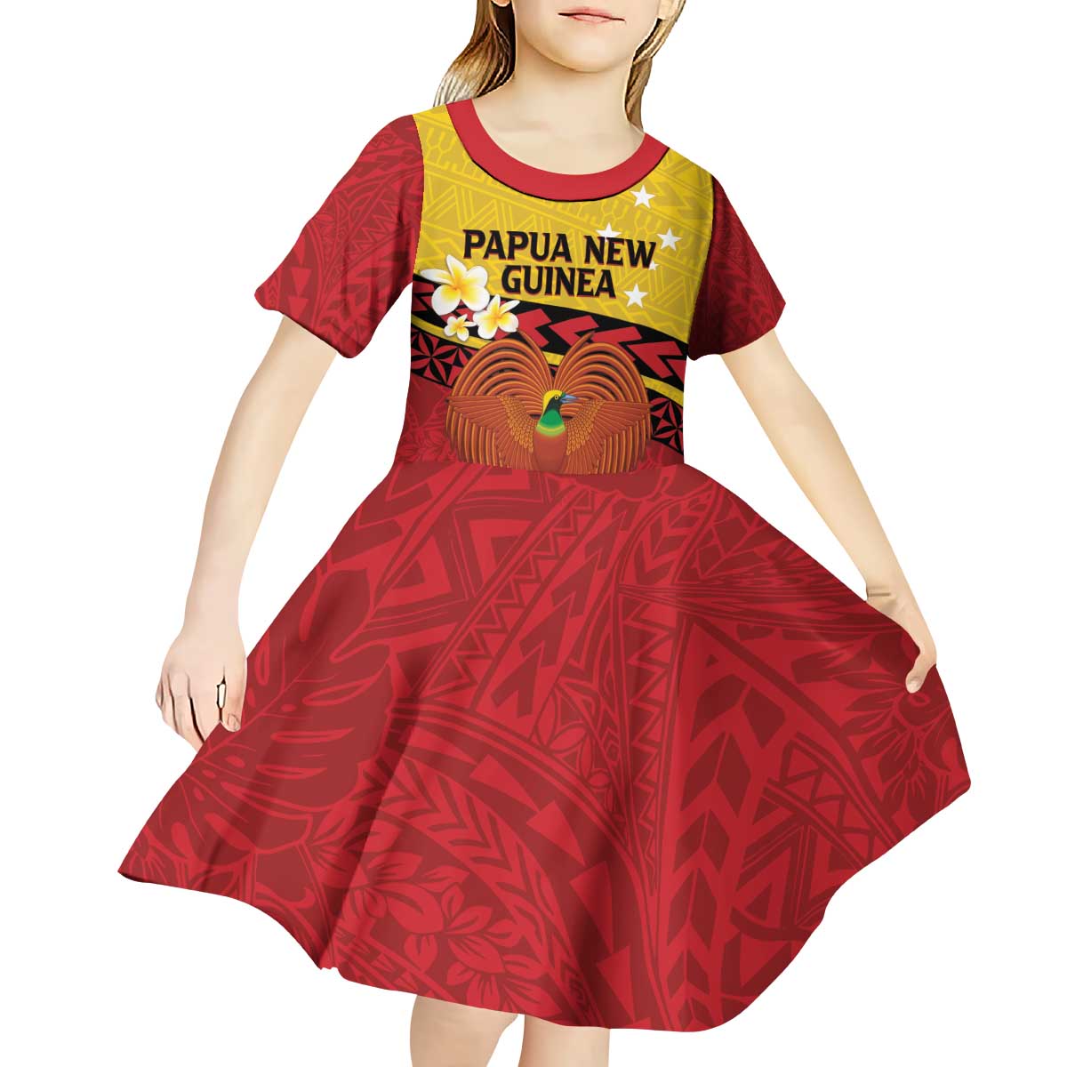 Papua New Guinea Independence Day Kid Short Sleeve Dress Since 1975 Unity In Diversity LT14 - Polynesian Pride