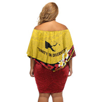 Papua New Guinea Independence Day Off Shoulder Short Dress Since 1975 Unity In Diversity LT14 - Polynesian Pride