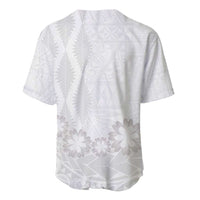 Tonga White Sunday Baseball Jersey Manuia le Aso Sa o Tamaiti Heilala With Ngatu Pattern LT14 - Polynesian Pride