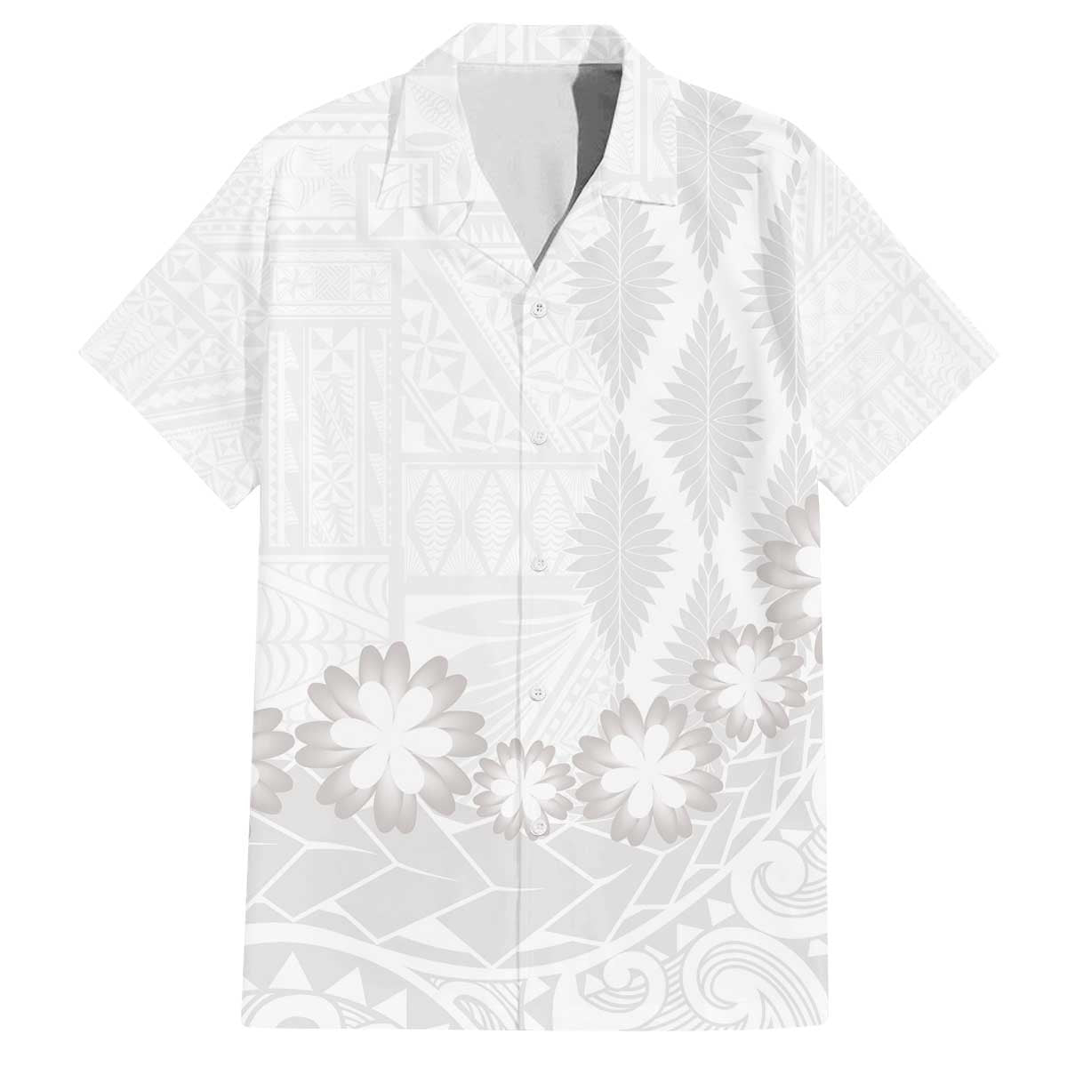 Tonga White Sunday Family Matching Off The Shoulder Long Sleeve Dress and Hawaiian Shirt Manuia le Aso Sa o Tamaiti Heilala With Ngatu Pattern
