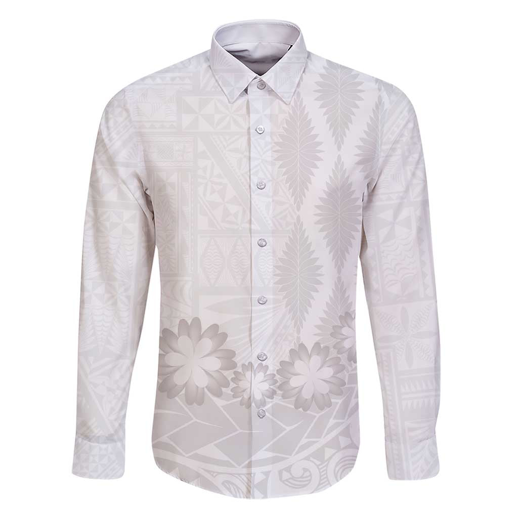 Tonga White Sunday Family Matching Short Sleeve Bodycon Dress and Hawaiian Shirt Manuia le Aso Sa o Tamaiti Heilala With Ngatu Pattern