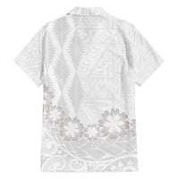 Tonga White Sunday Family Matching Tank Maxi Dress and Hawaiian Shirt Manuia le Aso Sa o Tamaiti Heilala With Ngatu Pattern