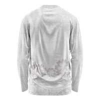 Tonga White Sunday Long Sleeve Shirt Manuia le Aso Sa o Tamaiti Heilala With Ngatu Pattern