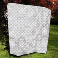 Tonga White Sunday Quilt Manuia le Aso Sa o Tamaiti Heilala With Ngatu Pattern LT14 - Polynesian Pride