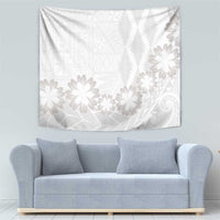 Tonga White Sunday Tapestry Manuia le Aso Sa o Tamaiti Heilala With Ngatu Pattern LT14 - Polynesian Pride