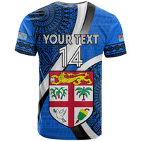 Custom Fiji Rugby T Shirt World Cup 2023 Go Champions Fijian Tapa Blue Version LT14 - Polynesian Pride