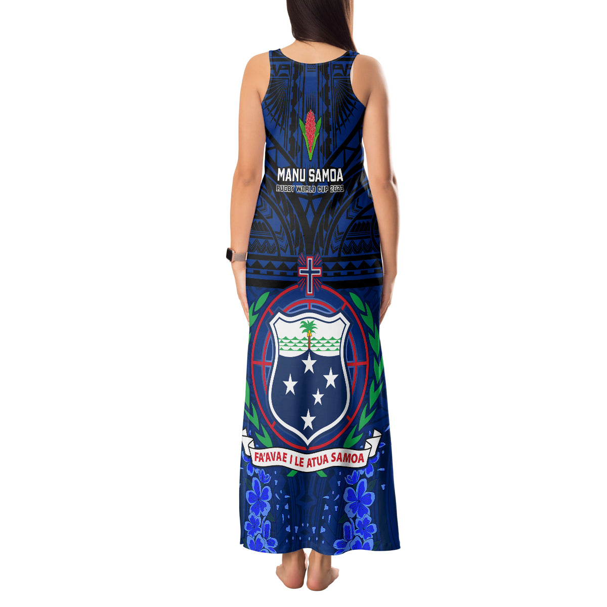 Samoa Rugby Tank Maxi Dress World Cup 2023 Go Champions Manu Samoa LT14 - Polynesian Pride