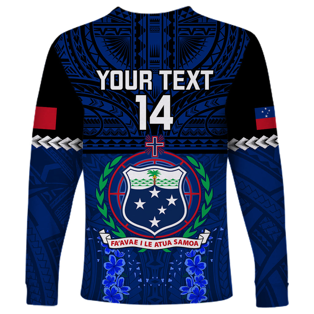 Custom Samoa Rugby Long Sleeve Shirt World Cup 2023 Go Champions Manu Samoa LT14 - Polynesian Pride