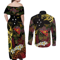 Papua New Guinea 50th Independence Anniversary Couples Matching Off Shoulder Maxi Dress and Long Sleeve Button Shirt Independen Stet bilong Papua Niu Gini LT14