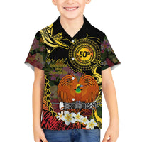 Papua New Guinea 50th Independence Anniversary Family Matching Off The Shoulder Long Sleeve Dress and Hawaiian Shirt Independen Stet bilong Papua Niu Gini LT14