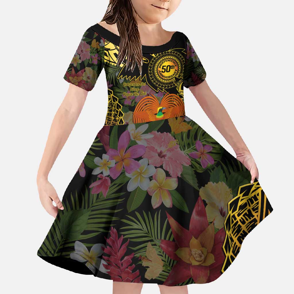 Papua New Guinea 50th Independence Anniversary Family Matching Short Sleeve Bodycon Dress and Hawaiian Shirt Independen Stet bilong Papua Niu Gini LT14