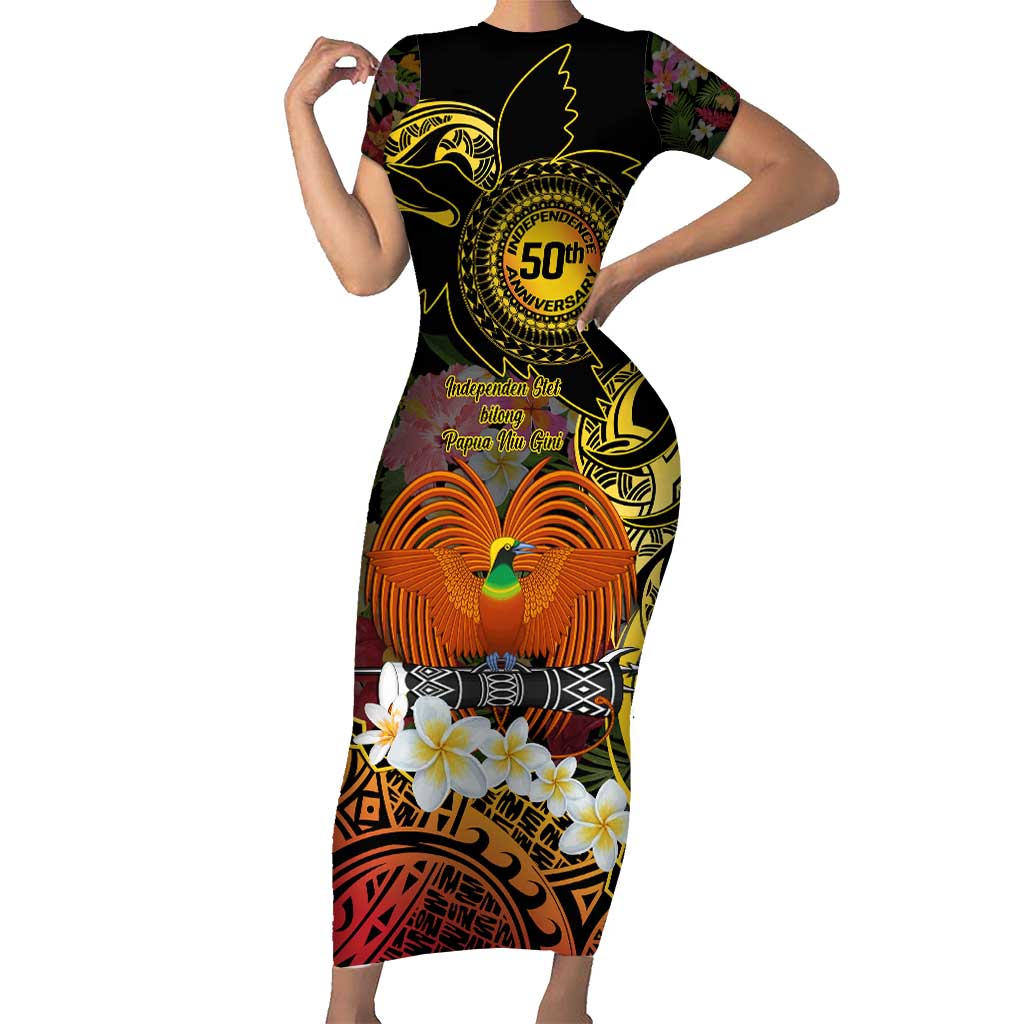 Papua New Guinea 50th Independence Anniversary Family Matching Short Sleeve Bodycon Dress and Hawaiian Shirt Independen Stet bilong Papua Niu Gini LT14