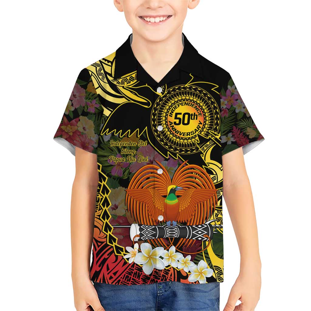 Papua New Guinea 50th Independence Anniversary Family Matching Short Sleeve Bodycon Dress and Hawaiian Shirt Independen Stet bilong Papua Niu Gini LT14
