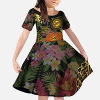Papua New Guinea 50th Independence Anniversary Kid Short Sleeve Dress Independen Stet bilong Papua Niu Gini LT14