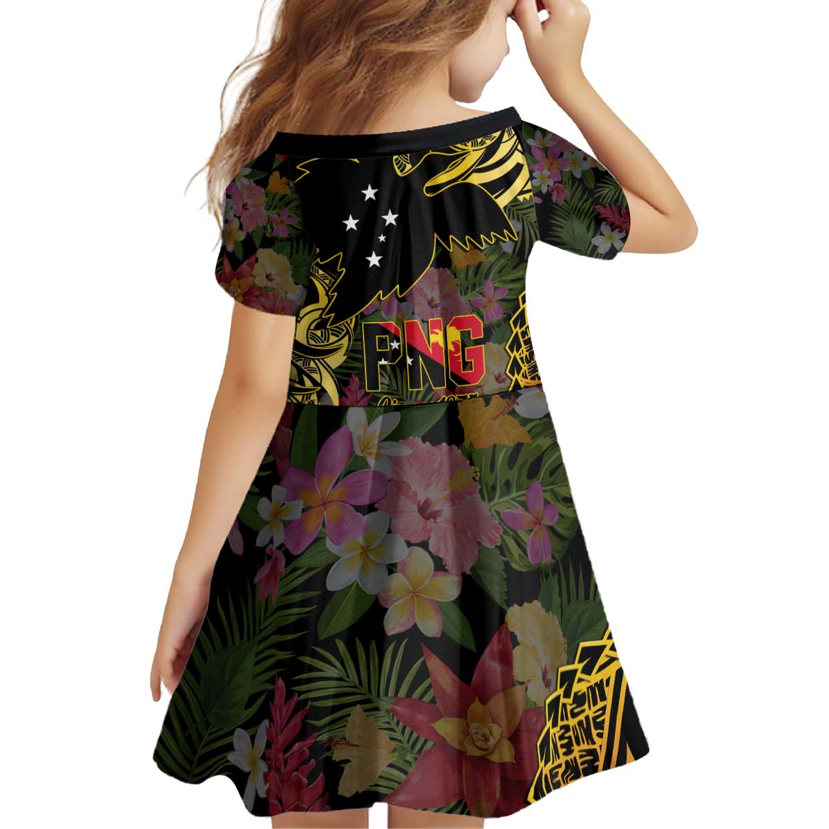 Papua New Guinea 50th Independence Anniversary Kid Short Sleeve Dress Independen Stet bilong Papua Niu Gini LT14