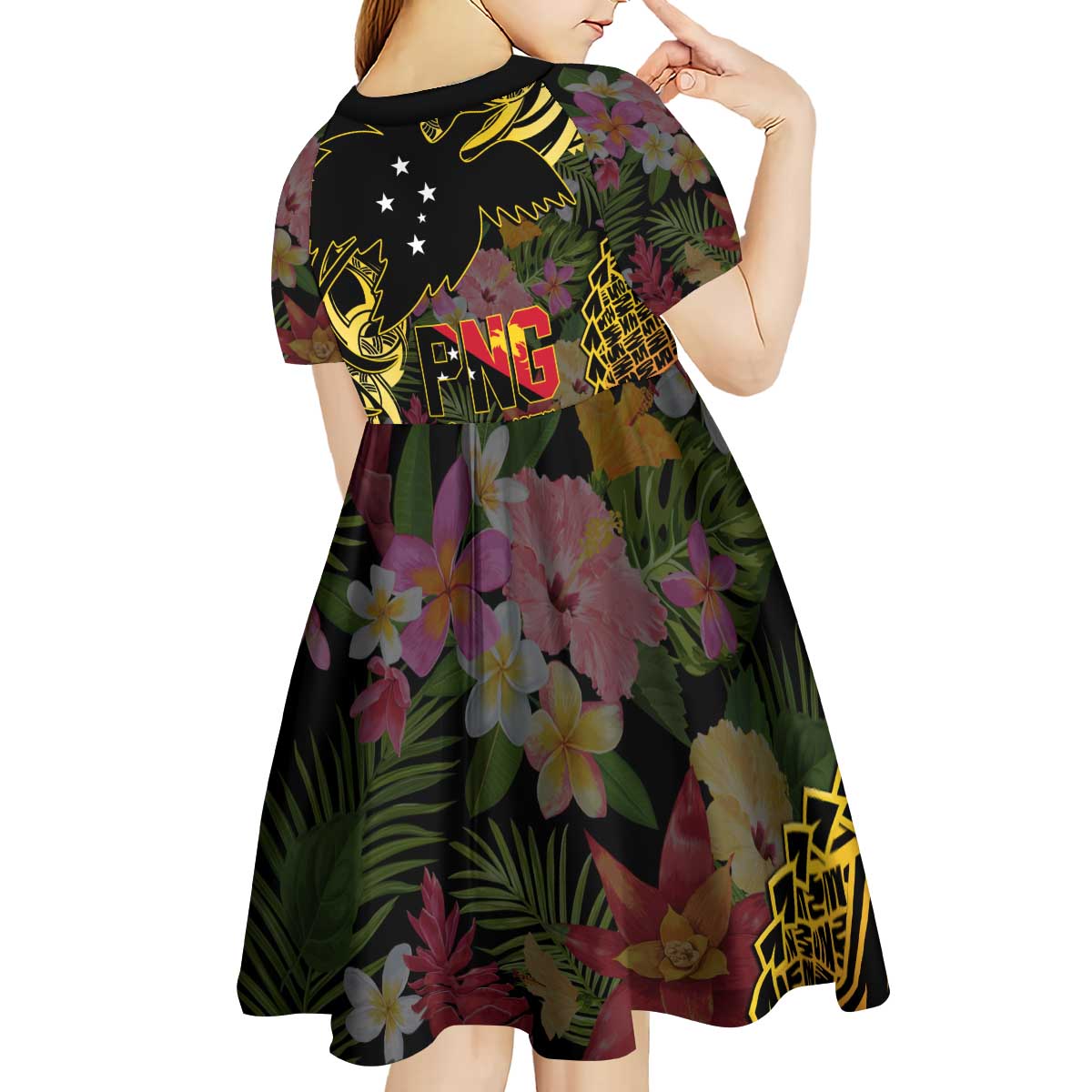 Papua New Guinea 50th Independence Anniversary Kid Short Sleeve Dress Independen Stet bilong Papua Niu Gini LT14