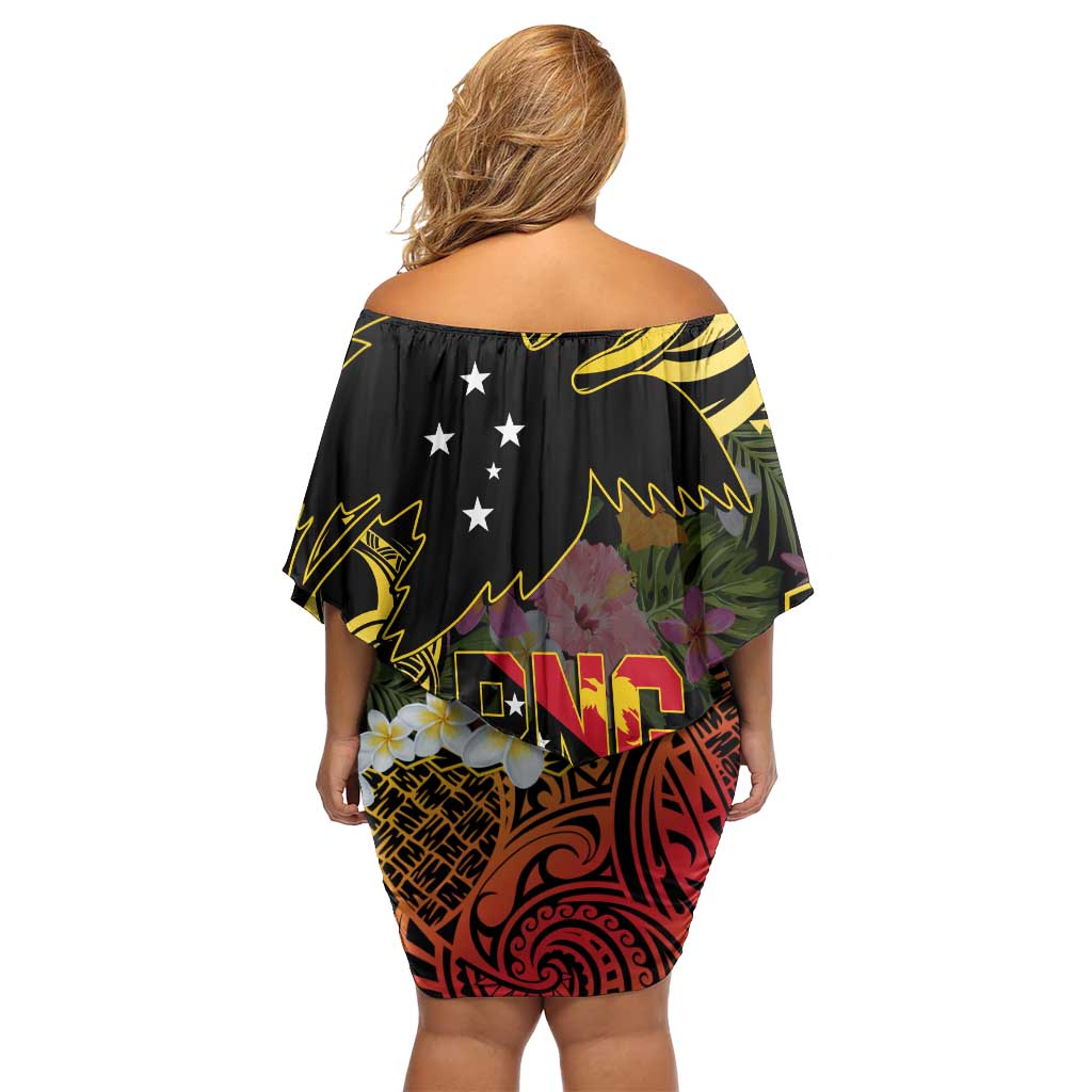 Papua New Guinea 50th Independence Anniversary Off Shoulder Short Dress Independen Stet bilong Papua Niu Gini LT14