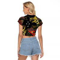 Papua New Guinea 50th Independence Anniversary Raglan Cropped T Shirt Independen Stet bilong Papua Niu Gini LT14