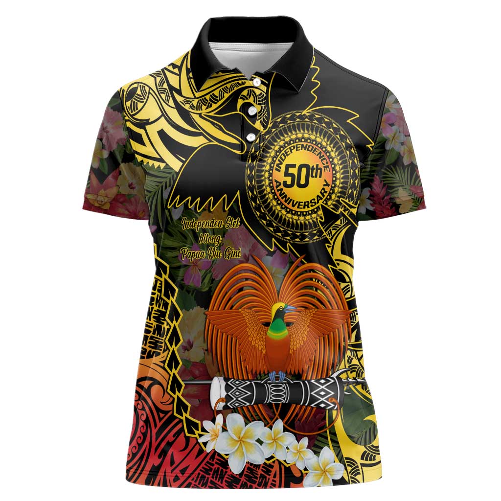 Papua New Guinea 50th Independence Anniversary Women Polo Shirt Independen Stet bilong Papua Niu Gini LT14