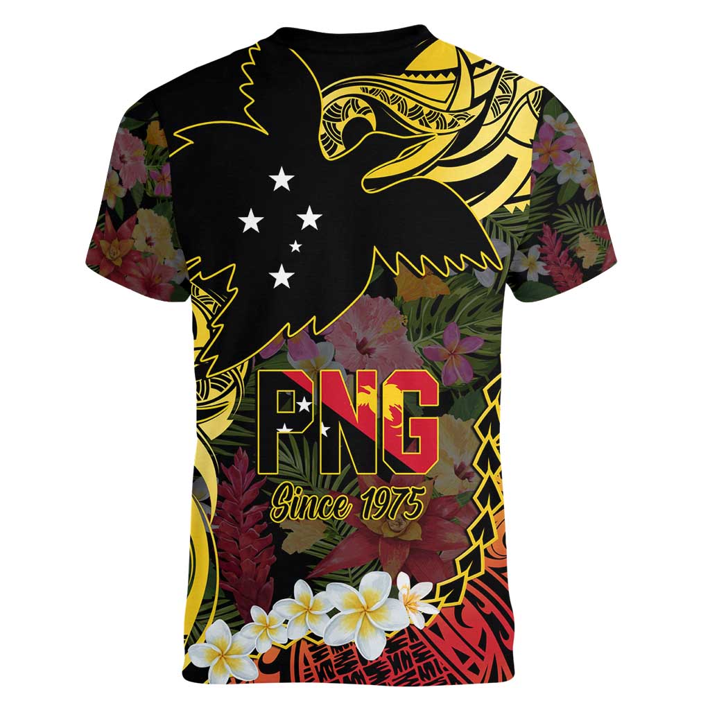 Papua New Guinea 50th Independence Anniversary Women V-Neck T-Shirt Independen Stet bilong Papua Niu Gini LT14