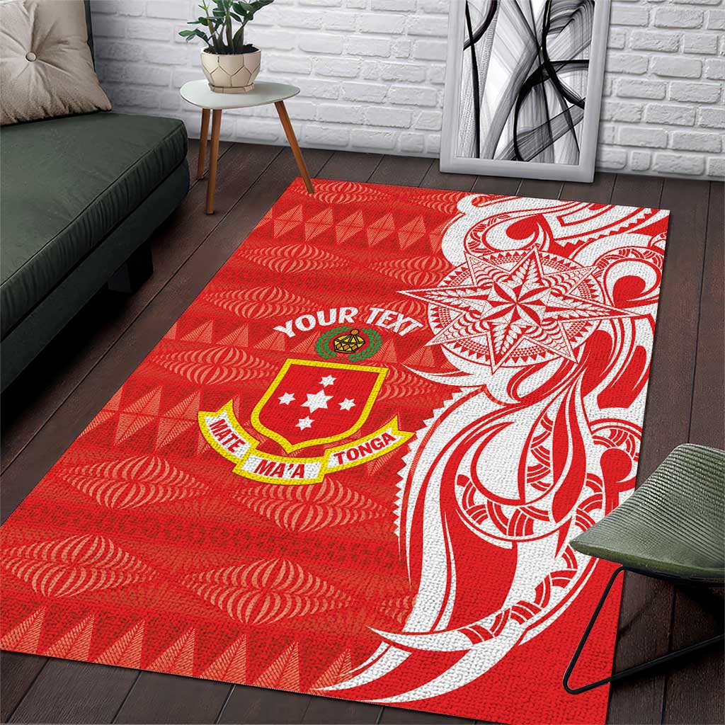 Personalised Kolisi Tonga Area Rug Mate Maa Tonga Ngatu Pattern - Polynesian Pride