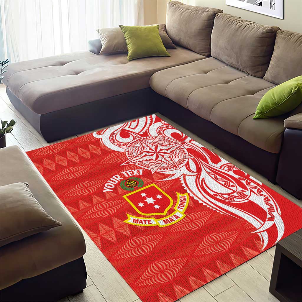Personalised Kolisi Tonga Area Rug Mate Maa Tonga Ngatu Pattern - Polynesian Pride