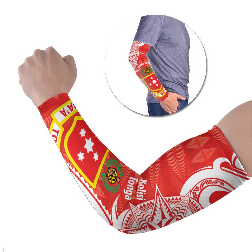 Personalised Kolisi Tonga Arm Sleeves Mate Maa Tonga Ngatu Pattern - Polynesian Pride