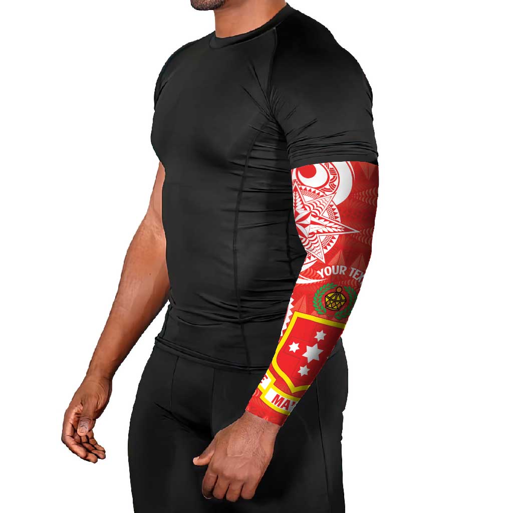 Personalised Kolisi Tonga Arm Sleeves Mate Maa Tonga Ngatu Pattern - Polynesian Pride