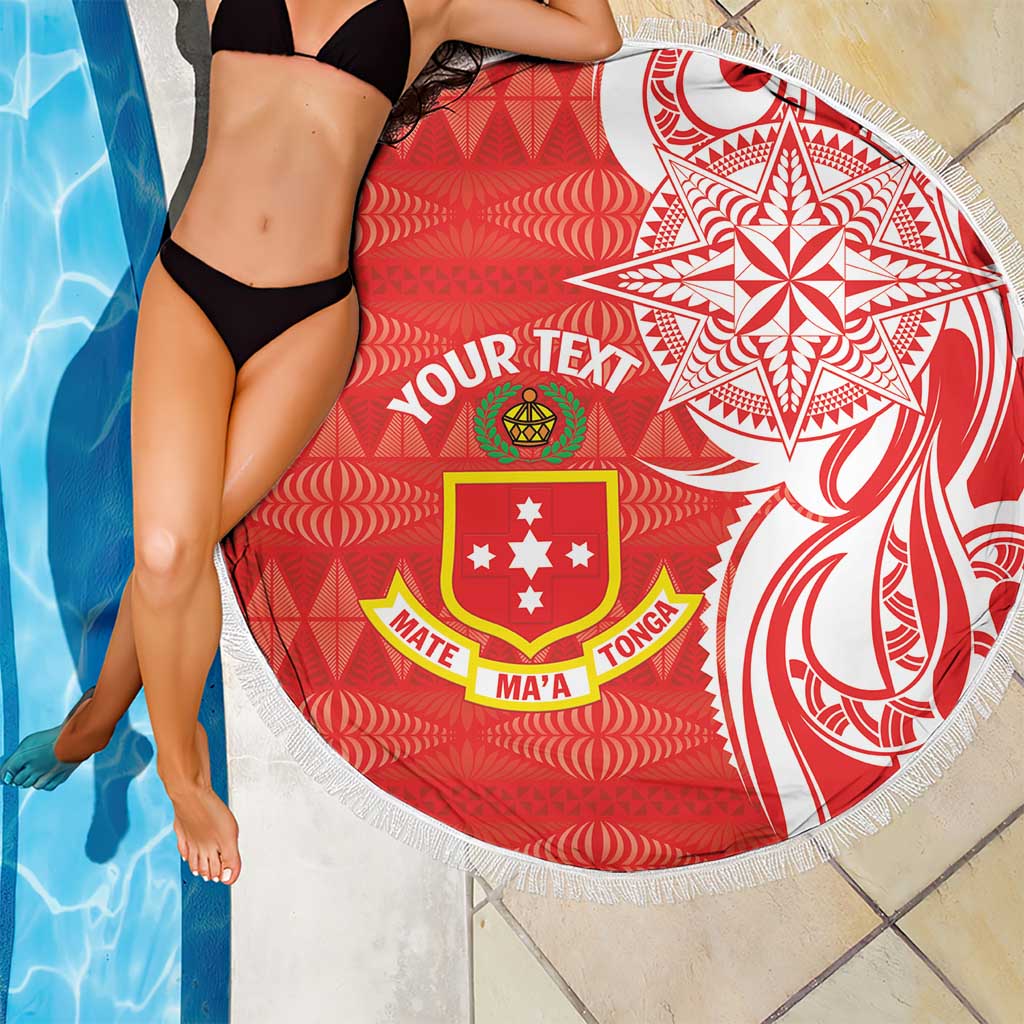 Personalised Kolisi Tonga Beach Blanket Mate Maa Tonga Ngatu Pattern - Polynesian Pride