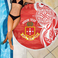 Personalised Kolisi Tonga Beach Blanket Mate Maa Tonga Ngatu Pattern - Polynesian Pride