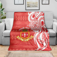 Personalised Kolisi Tonga Blanket Mate Maa Tonga Ngatu Pattern - Polynesian Pride
