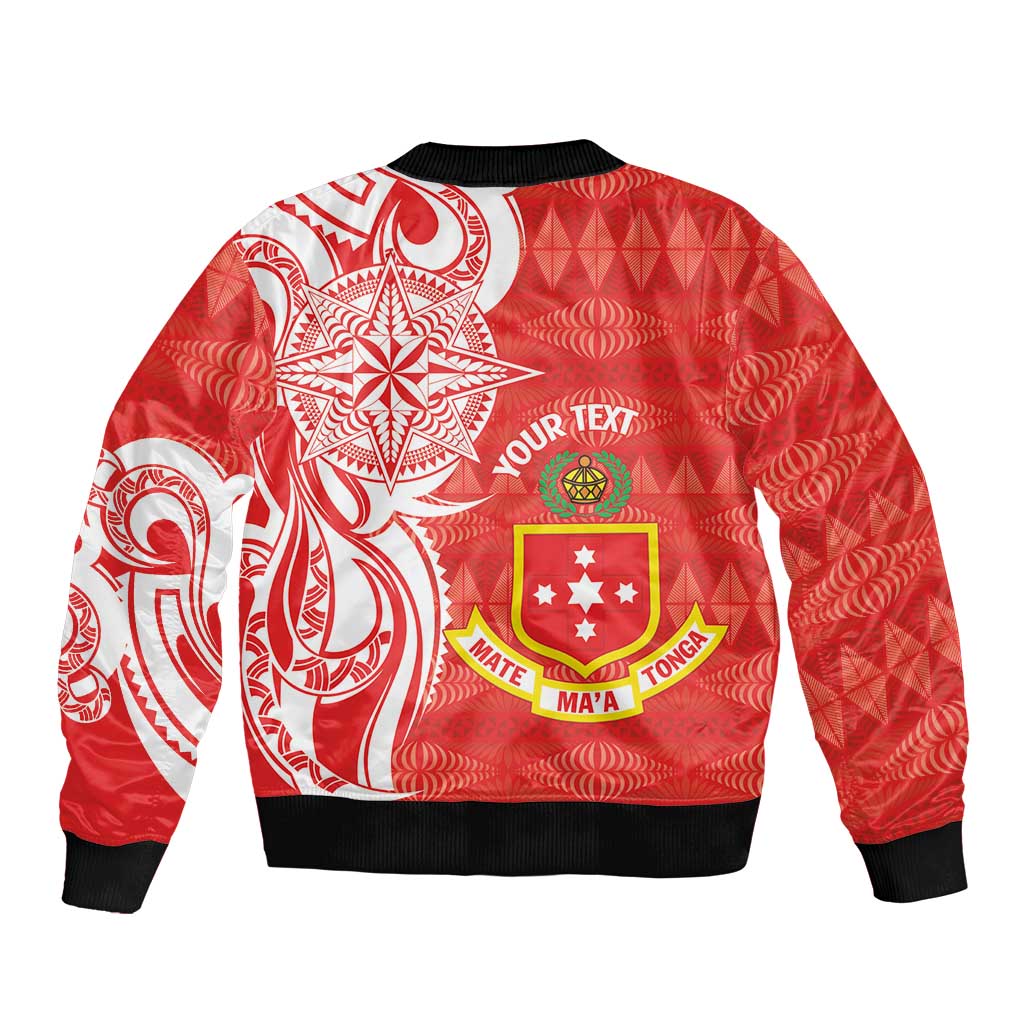 Personalised Kolisi Tonga Bomber Jacket Mate Maa Tonga Ngatu Pattern - Polynesian Pride