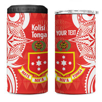 Personalised Kolisi Tonga 4 in 1 Can Cooler Tumbler Mate Maa Tonga Ngatu Pattern - Polynesian Pride