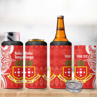 Personalised Kolisi Tonga 4 in 1 Can Cooler Tumbler Mate Maa Tonga Ngatu Pattern - Polynesian Pride
