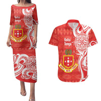 Personalised Kolisi Tonga Couples Matching Puletasi and Hawaiian Shirt Mate Maa Tonga Ngatu Pattern - Polynesian Pride