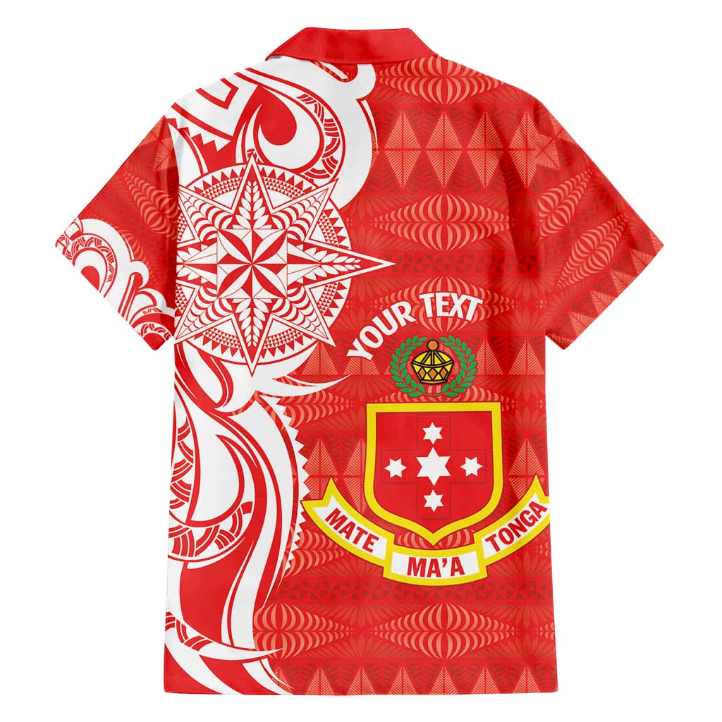 Personalised Kolisi Tonga Family Matching Off Shoulder Short Dress and Hawaiian Shirt Mate Maa Tonga Ngatu Pattern - Polynesian Pride