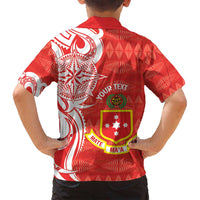 Personalised Kolisi Tonga Family Matching Puletasi and Hawaiian Shirt Mate Maa Tonga Ngatu Pattern - Polynesian Pride