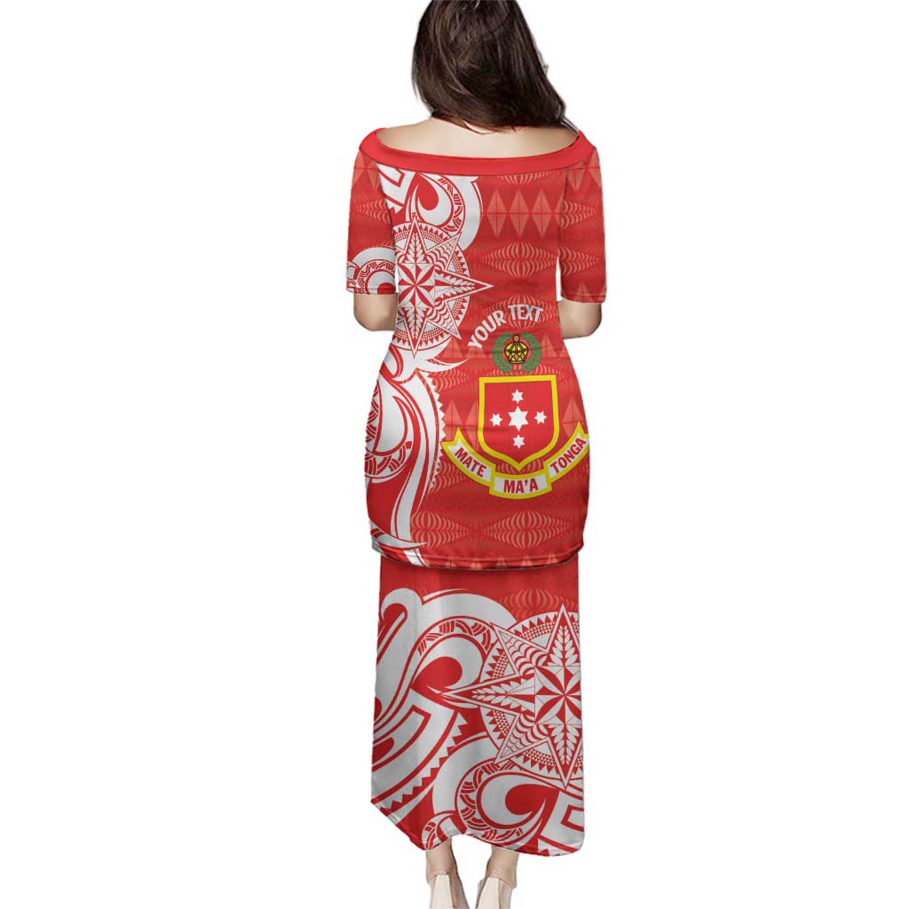 Personalised Kolisi Tonga Family Matching Puletasi and Hawaiian Shirt Mate Maa Tonga Ngatu Pattern - Polynesian Pride