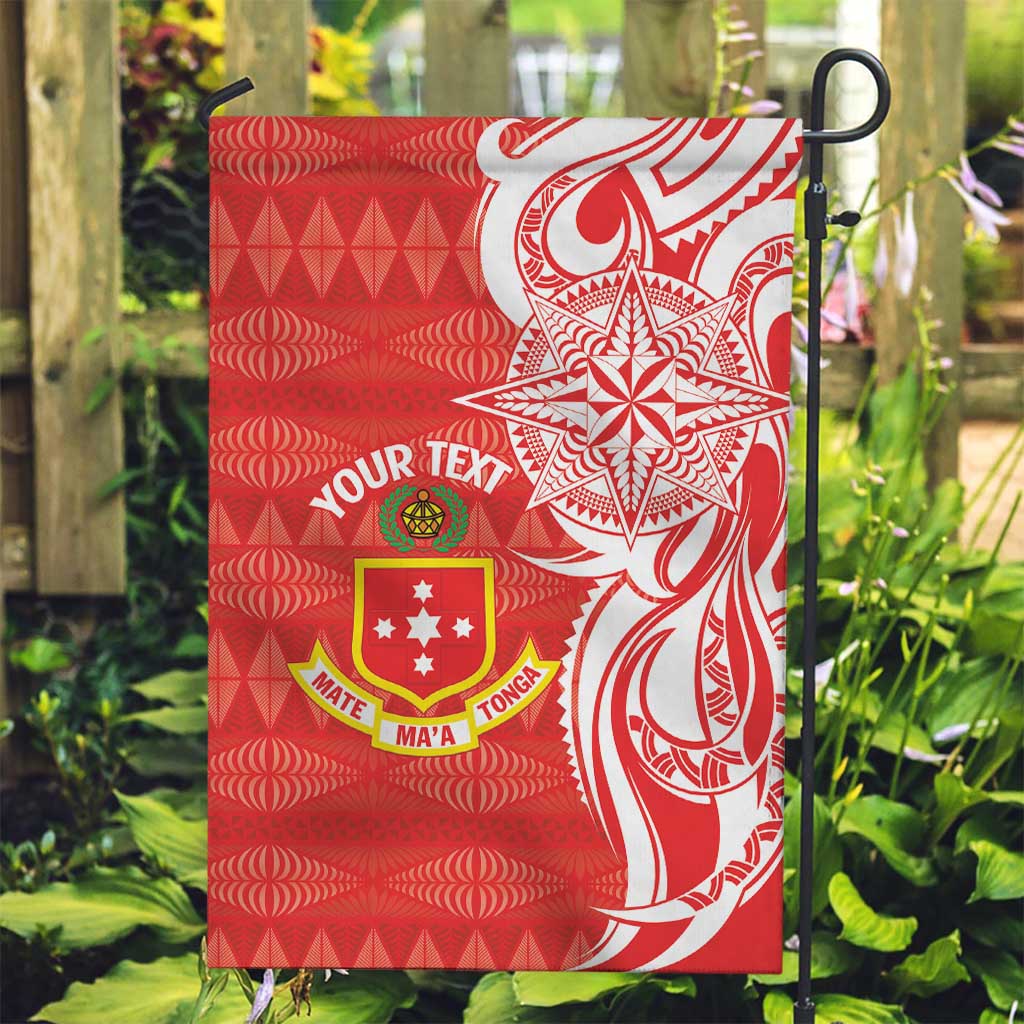 Personalised Kolisi Tonga Garden Flag Mate Maa Tonga Ngatu Pattern - Polynesian Pride