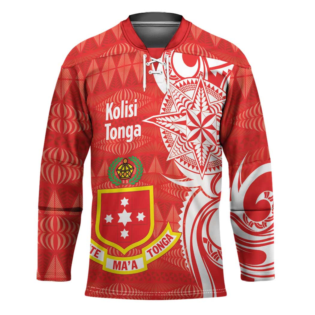 Personalised Kolisi Tonga Hockey Jersey Mate Maa Tonga Ngatu Pattern - Polynesian Pride