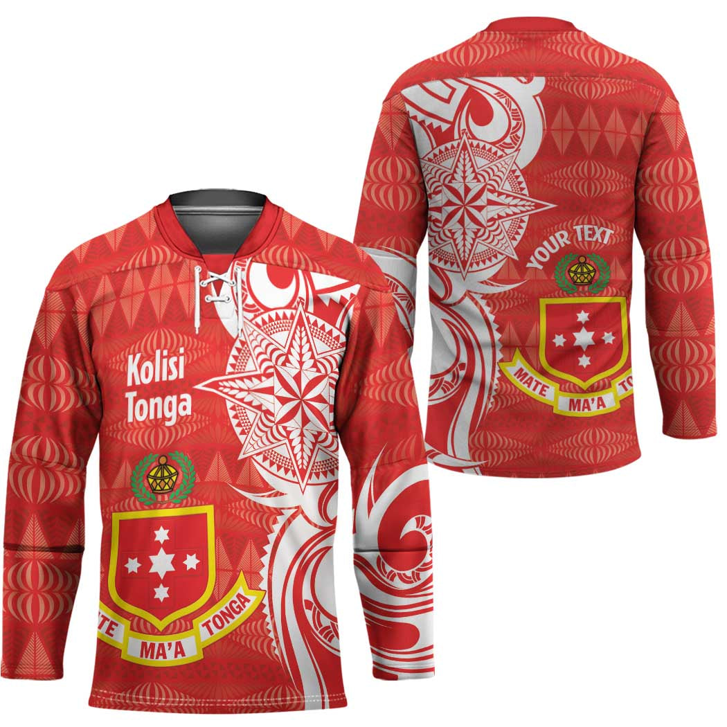 Personalised Kolisi Tonga Hockey Jersey Mate Maa Tonga Ngatu Pattern - Polynesian Pride