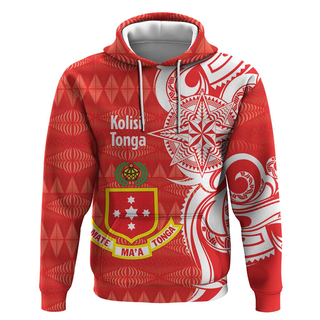 Personalised Kolisi Tonga Hoodie Mate Maa Tonga Ngatu Pattern - Polynesian Pride