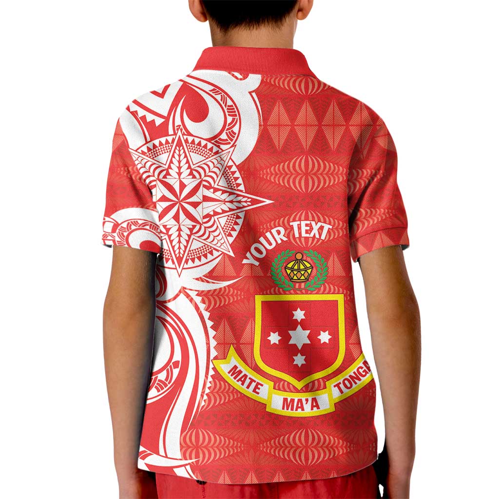 Personalised Kolisi Tonga Kid Polo Shirt Mate Maa Tonga Ngatu Pattern - Polynesian Pride