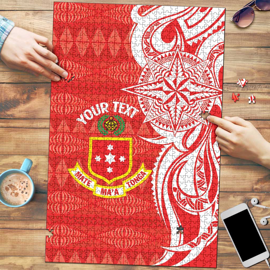 Personalised Kolisi Tonga Puzzle Mate Maa Tonga Ngatu Pattern - Polynesian Pride