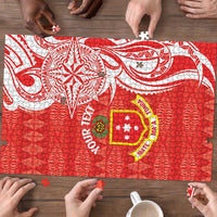 Personalised Kolisi Tonga Puzzle Mate Maa Tonga Ngatu Pattern - Polynesian Pride