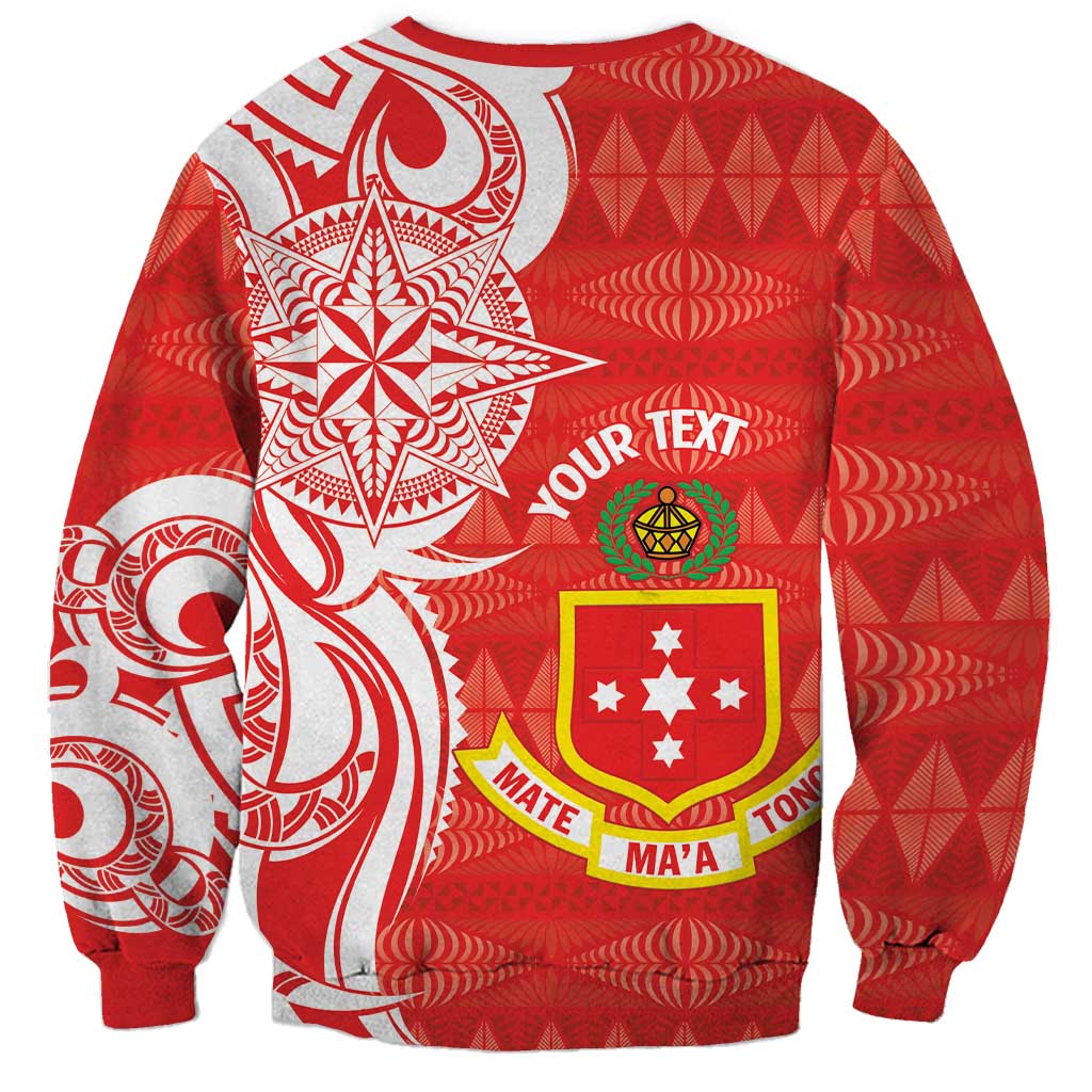 Personalised Kolisi Tonga Sweatshirt Mate Maa Tonga Ngatu Pattern - Polynesian Pride