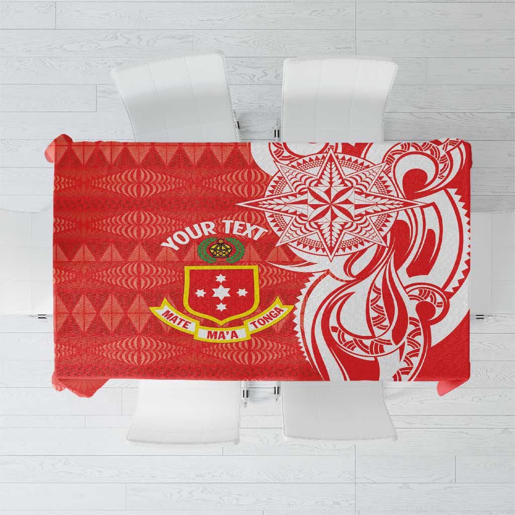 Personalised Kolisi Tonga Tablecloth Mate Maa Tonga Ngatu Pattern - Polynesian Pride