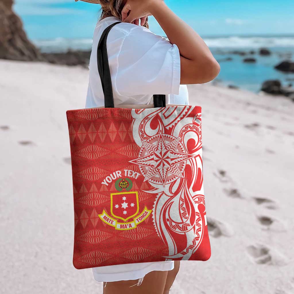 Personalised Kolisi Tonga Tote Bag Mate Maa Tonga Ngatu Pattern - Polynesian Pride